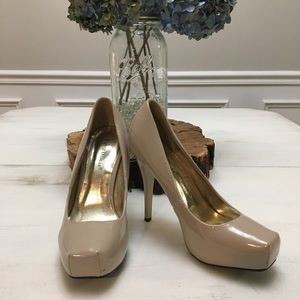 Nude Box Front High Heels